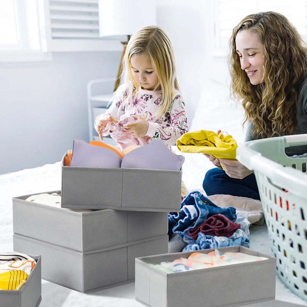 15-Piece Drawers Clothes Organizer - Reinforced Thick Fabric Foldable Storage Box with Divided Compartments