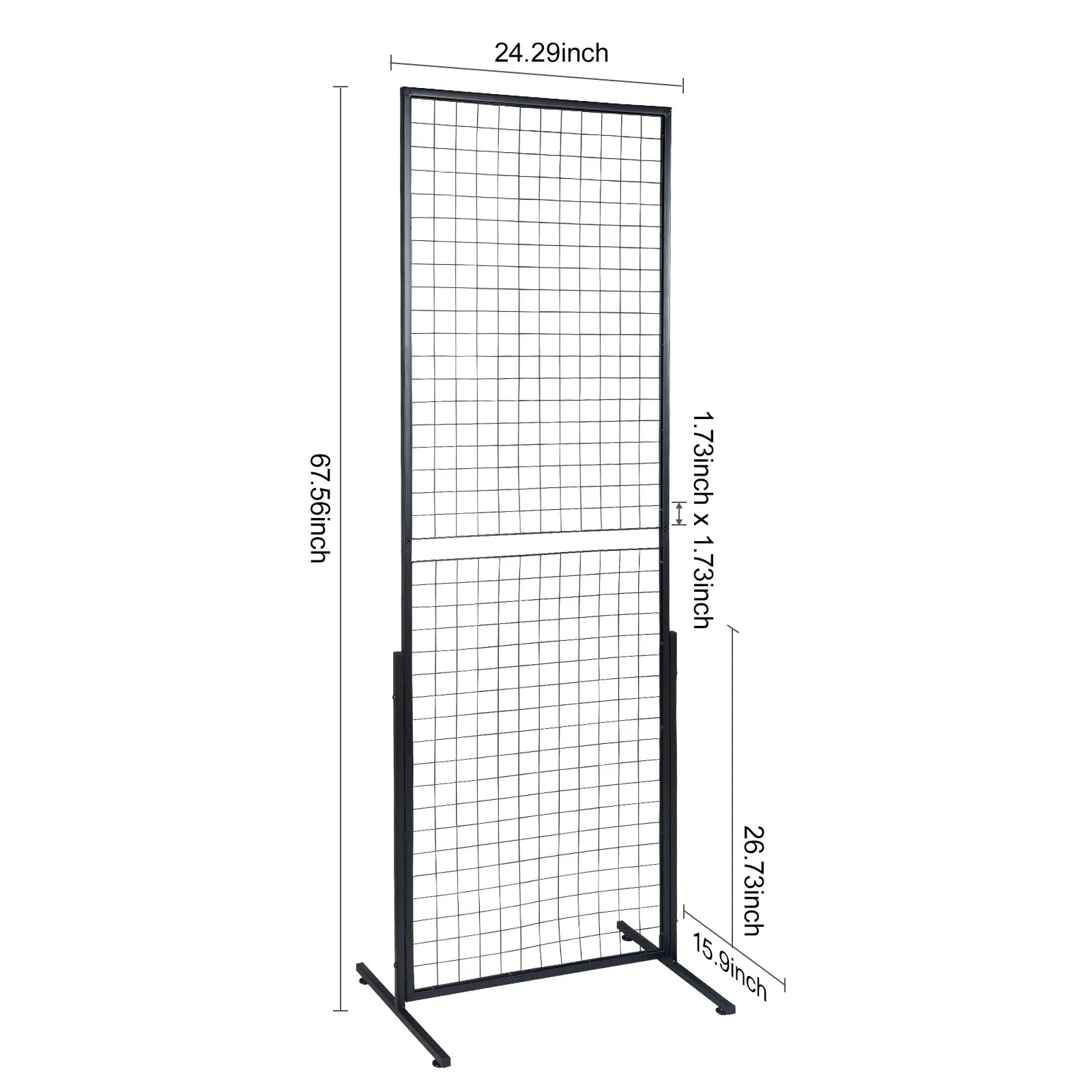 2-Pack 2'x5.6' Floorstanding Grid Wall Panel Tower with T-Base, Double-Sided Wire Racks for Art Craft Shows