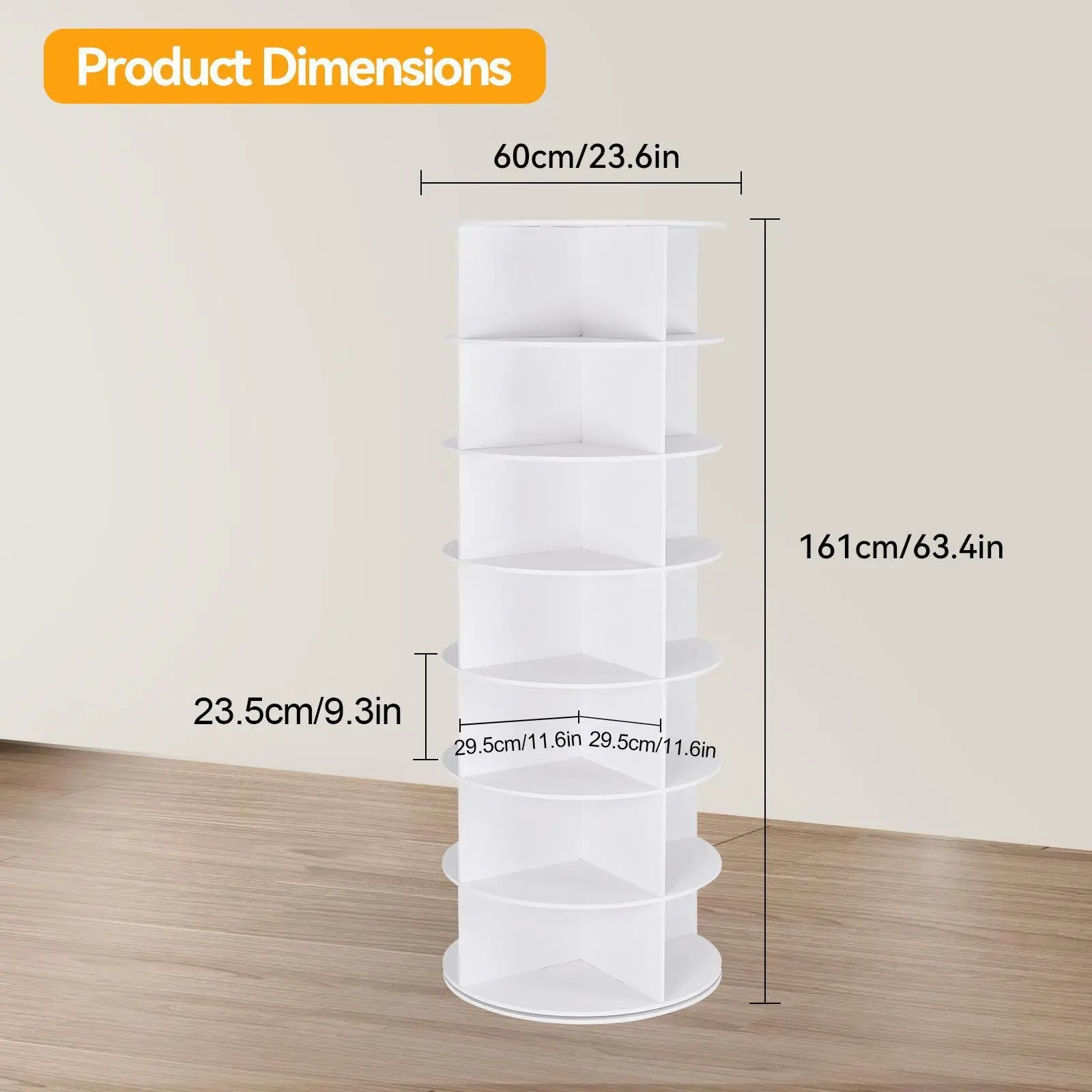 360° Rotating 7-Tiers Organizer Shoe Rack, Fits 28 Pairs of Shoes, Spinning and Revolving 360 Shoe Rack Storage Round Carousel
