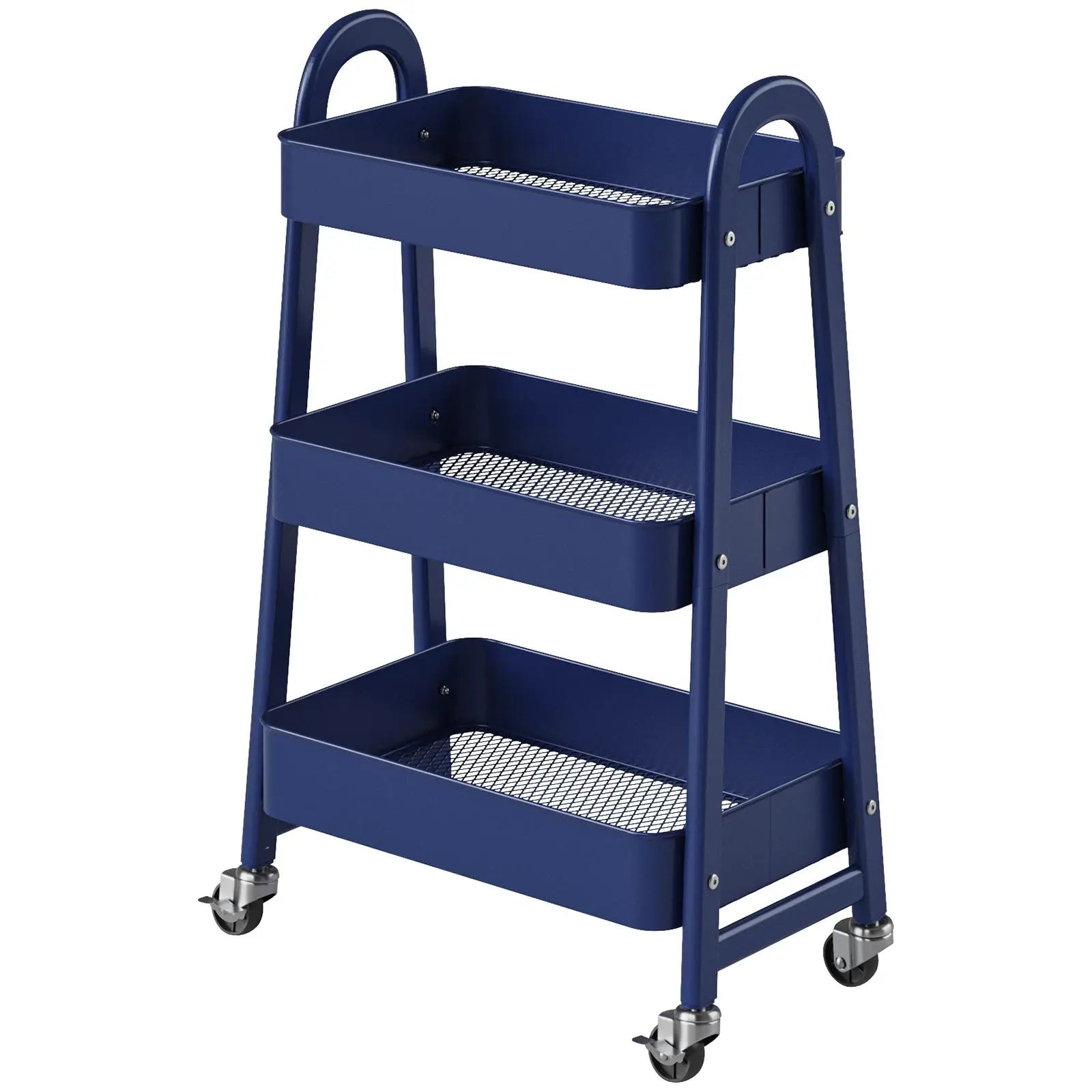 3 Tier Metal Storage Utility Cart with Wheels - Kitchen Trolley