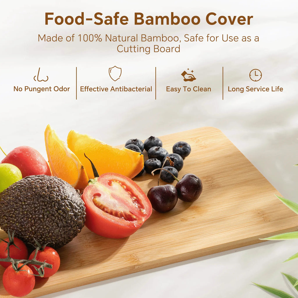 High-Quality Plastic Food Storage Box with Wooden Lid - Transparent Cube Containers with Lids, Kitchen Accessories for Fruits