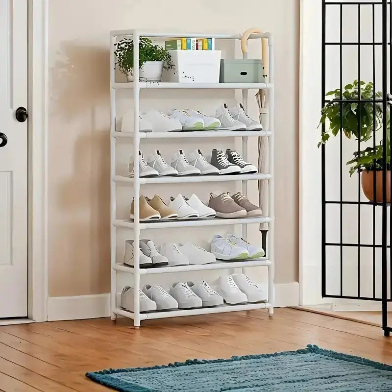 Multi-Layer Metal Storage Rack, Space-Saving Organizer for Kitchen & Garage, Elegant Shelving Unit for Home Decor