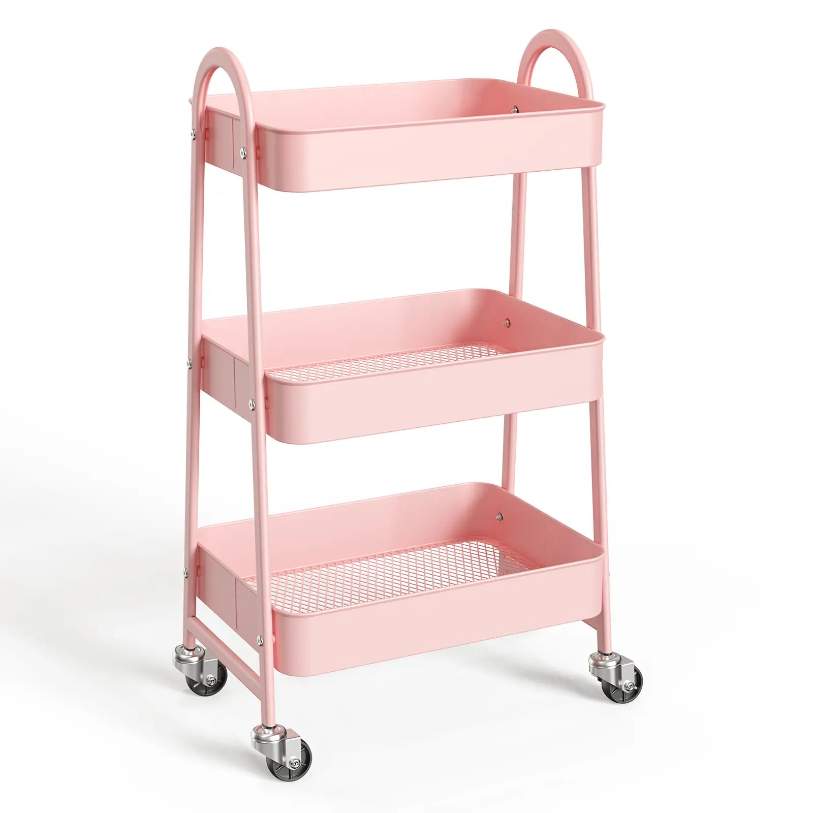 3 Tier Metal Storage Utility Cart with Wheels - Kitchen Trolley