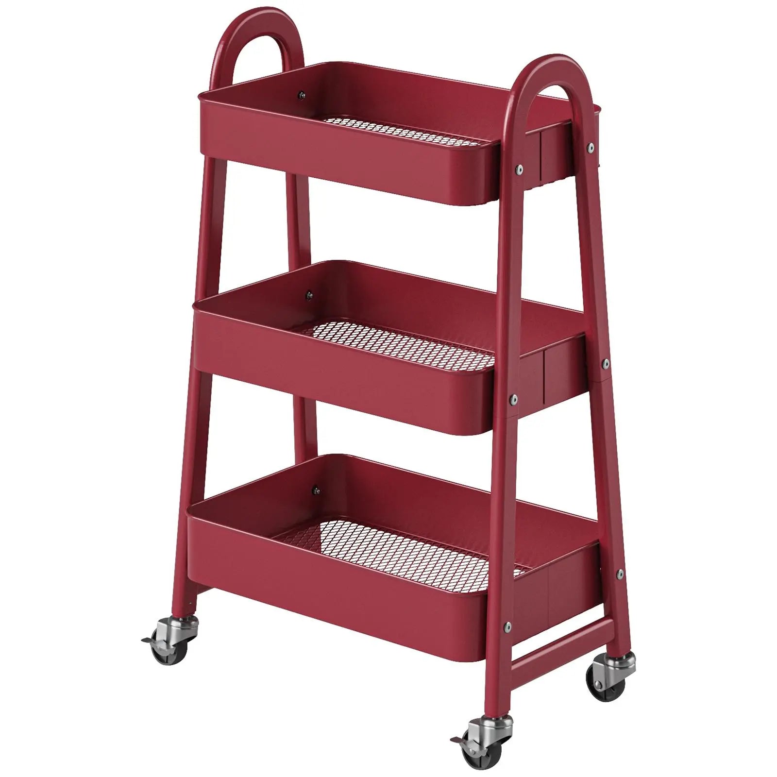 3 Tier Metal Storage Utility Cart with Wheels - Kitchen Trolley